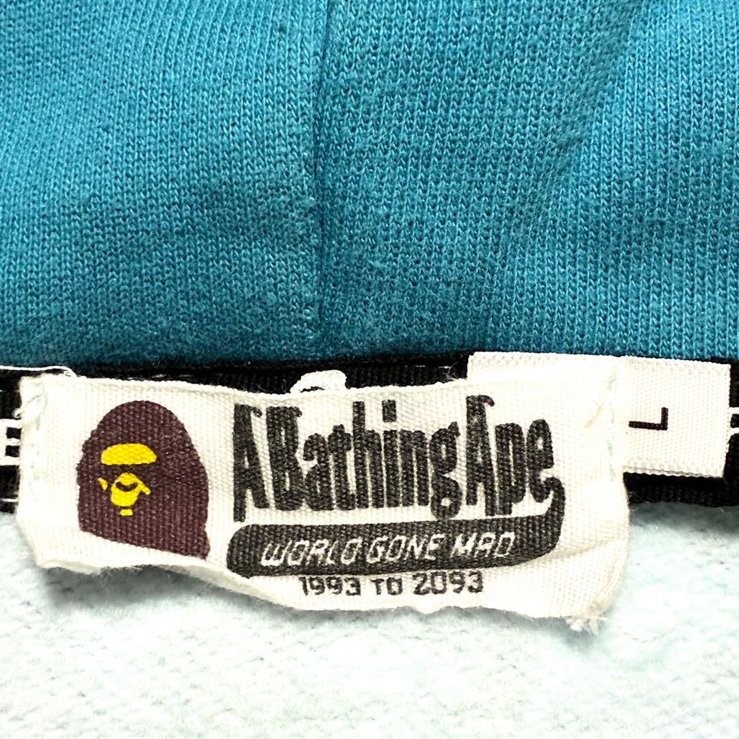 希少 A BATHING APE シャークパーカー ブルー カモフラ エイプ L