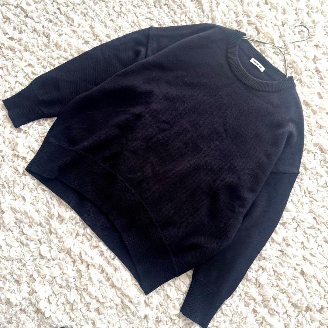 ドゥーズィエムクラス EVERYDAY I LIKE クルーネックニット 紺