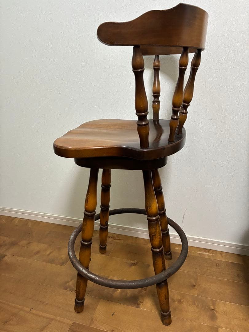 飛騨産業　キツツキマーク ハイチェア　カウンターチェア 回転椅子①