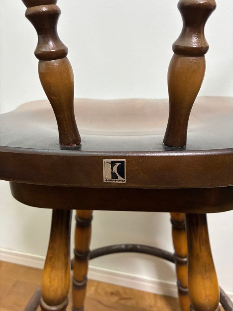 飛騨産業　キツツキマーク ハイチェア　カウンターチェア 回転椅子①