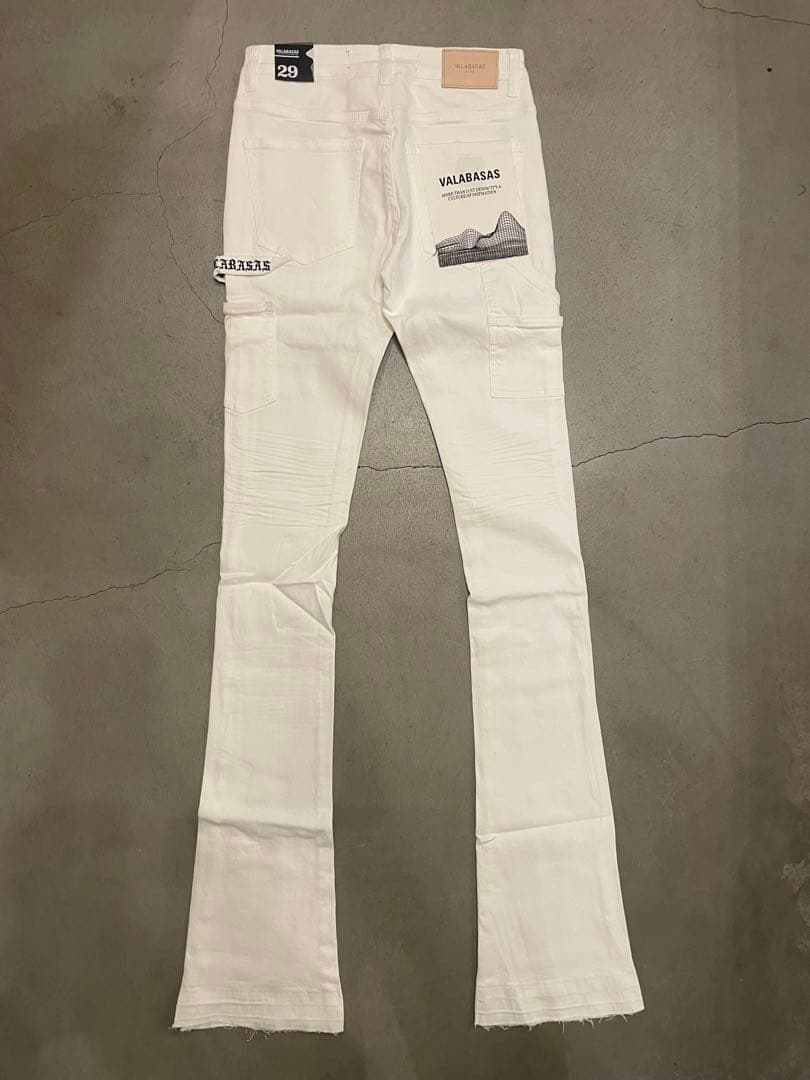 VALABASASバラバサス フレアスキニーデニム ホワイト 29