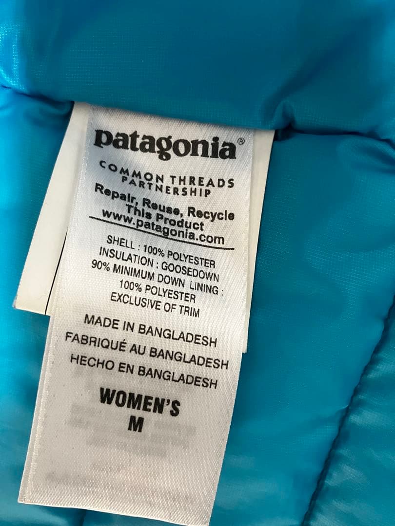 patagonia 青 ダウンジャケット