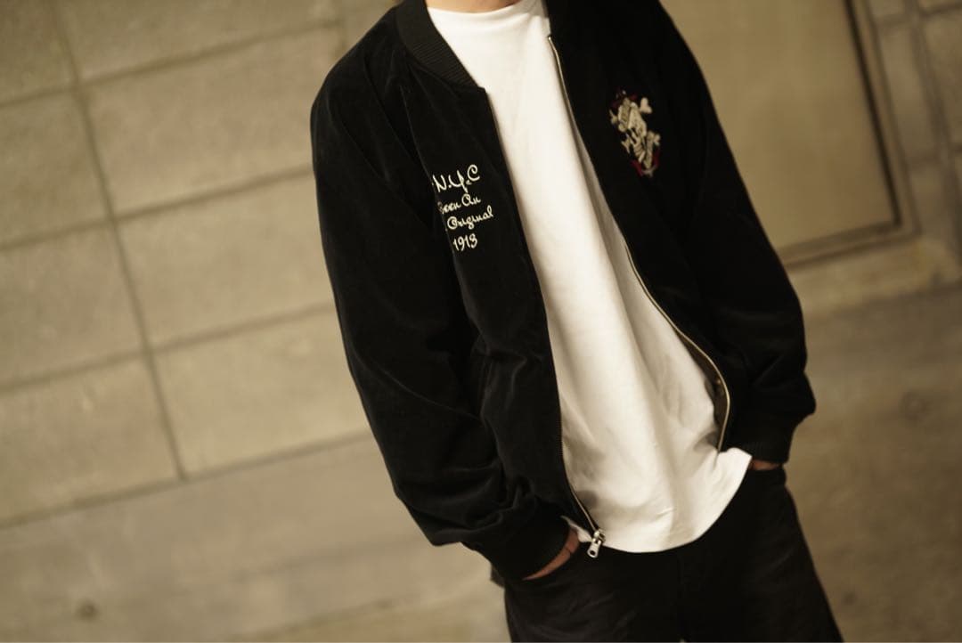 Schott リバーシブル ベロア スカジャン スカル 刺繍 ジャケット