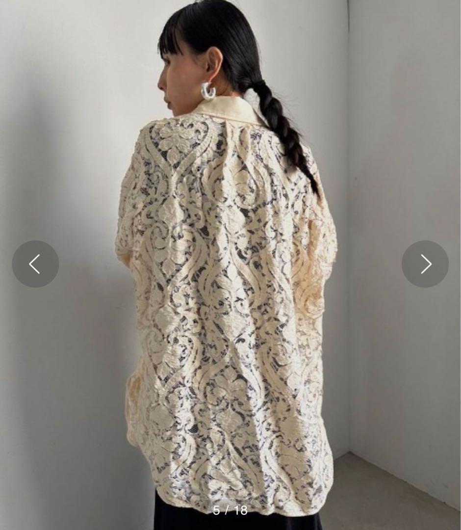 トップス AMERI FAKE LEATHER EMBROIDERY SHIRT