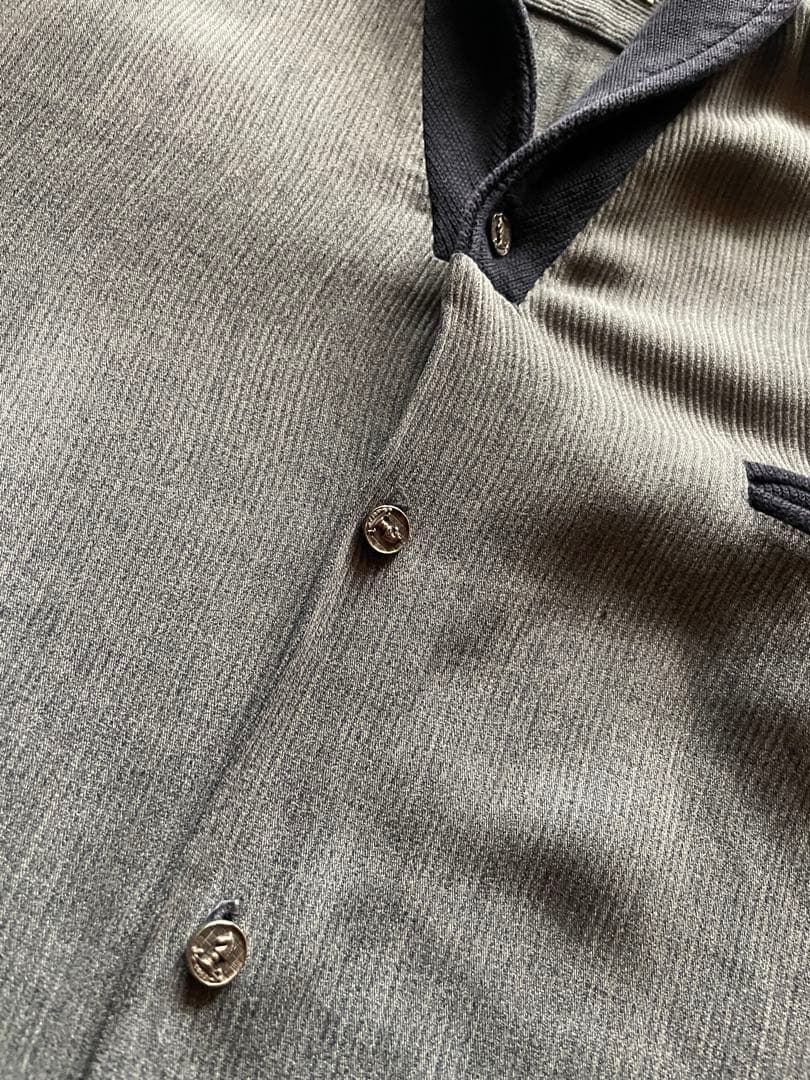 50's Richardsヘチマ襟ネイビー×グレー切替シャツ