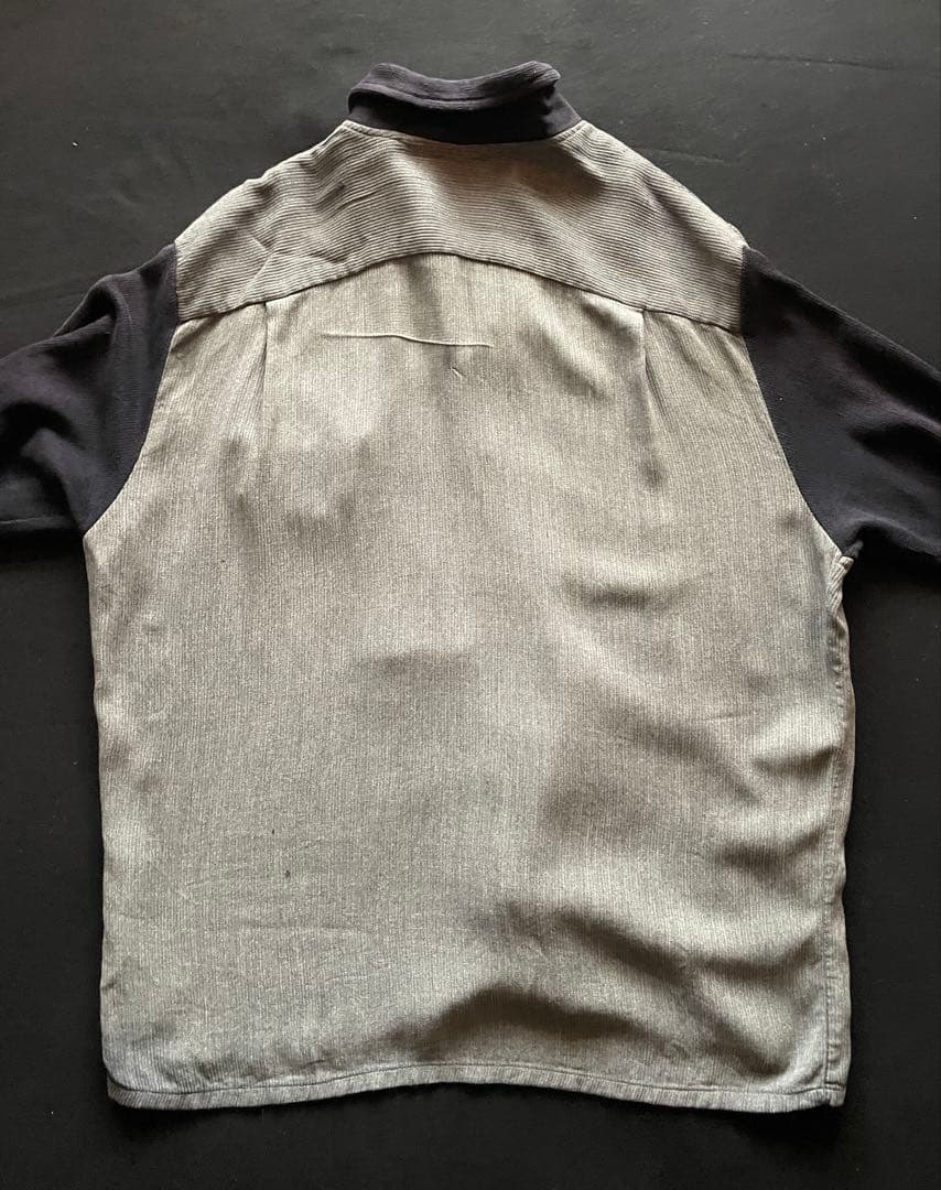 50's Richardsヘチマ襟ネイビー×グレー切替シャツ