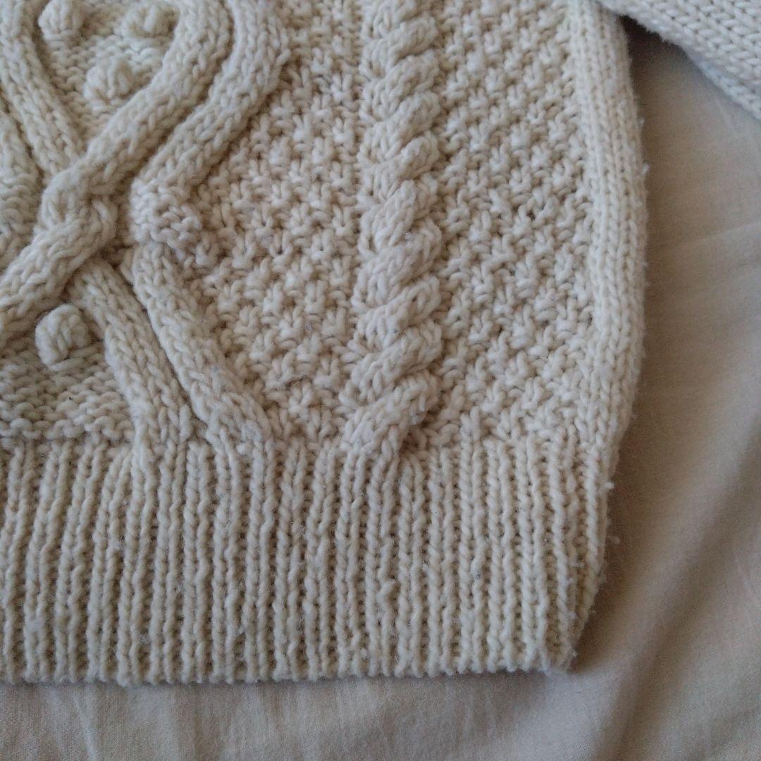 かぐれ 柄編みタートルネックプルオーバー アイボリー ケーブルニット セーター