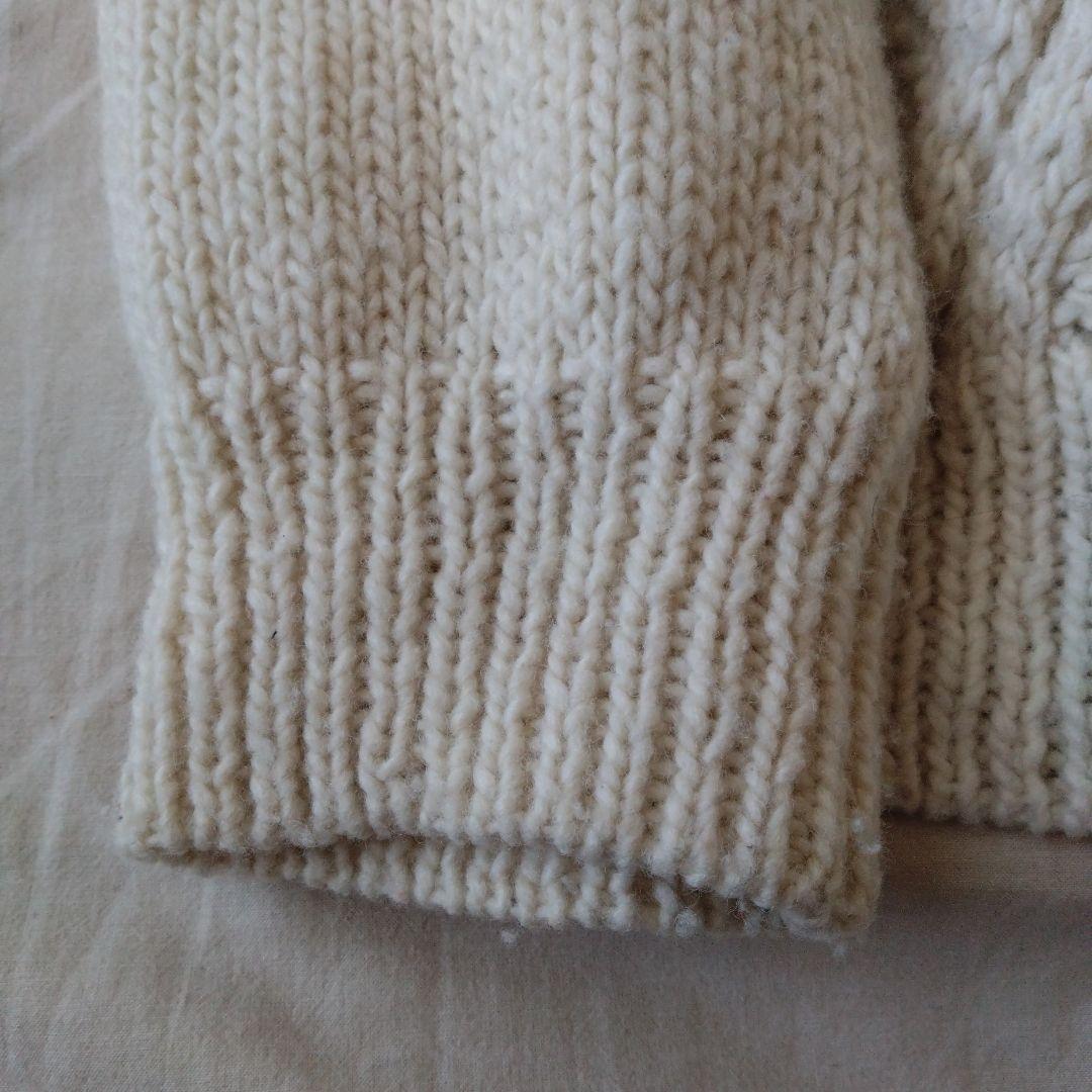 かぐれ 柄編みタートルネックプルオーバー アイボリー ケーブルニット セーター