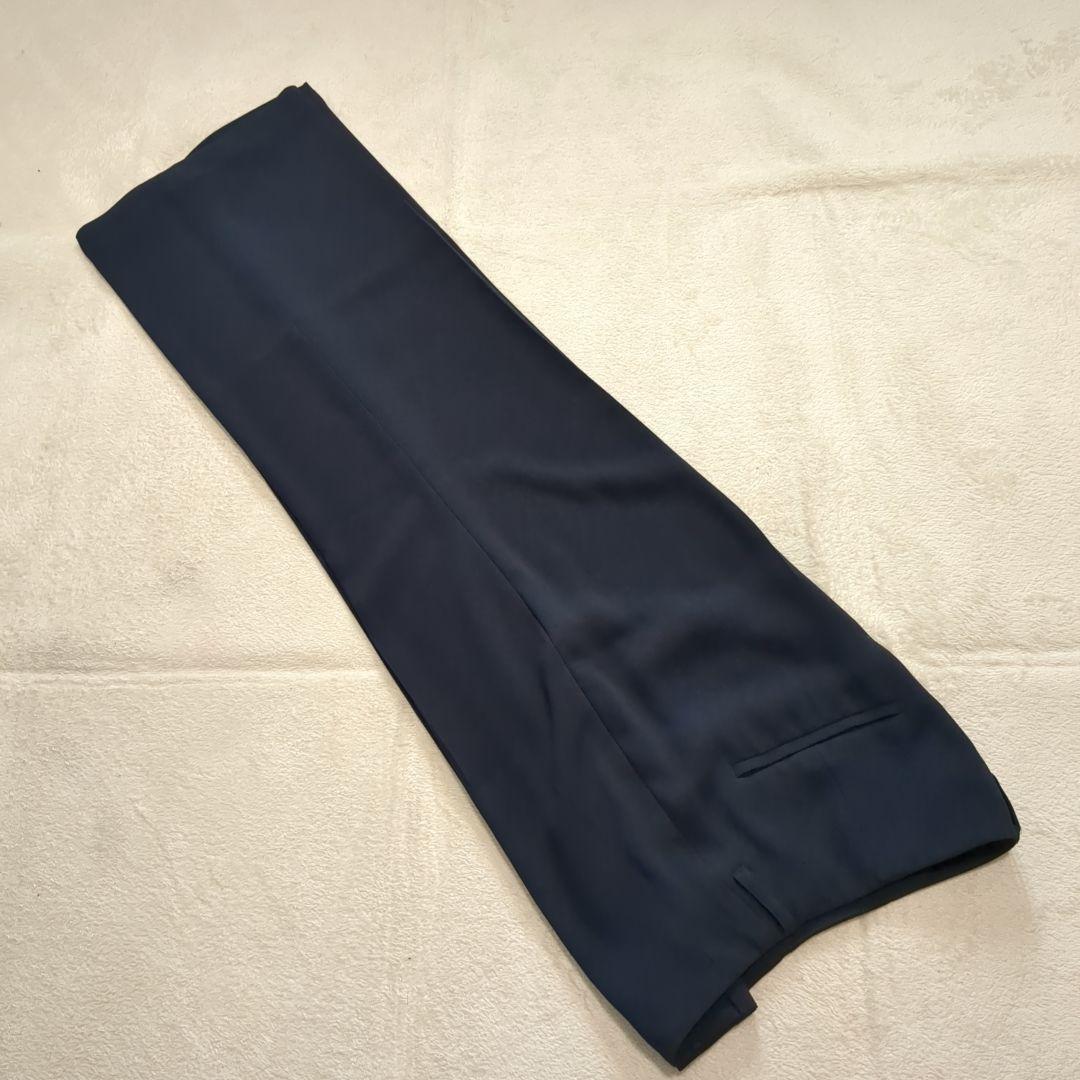 美品 セオリーリュクス パンツスーツセットアップ ノーカラー ネイビー