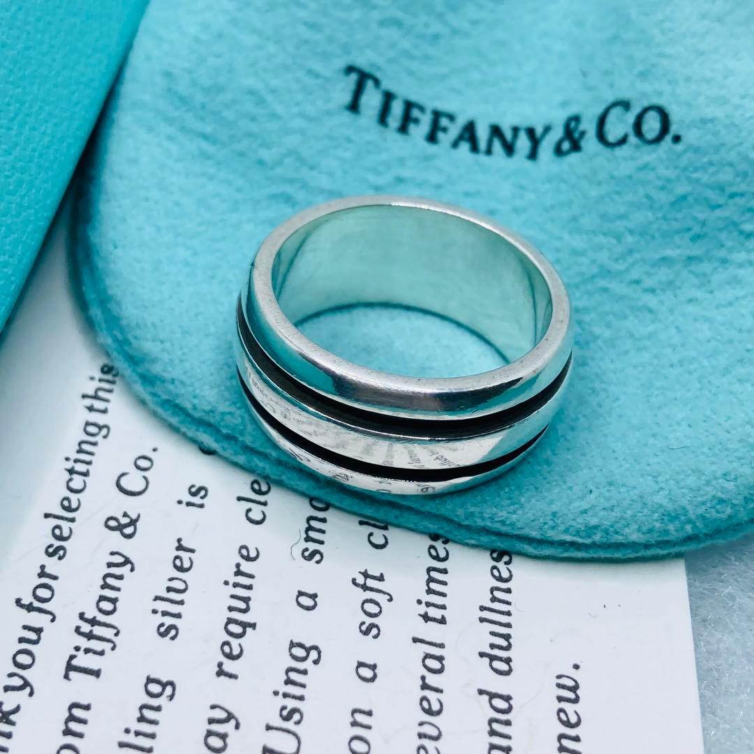 極美品✨ ティファニー リング グルーブド ダブルライン AG925 #17