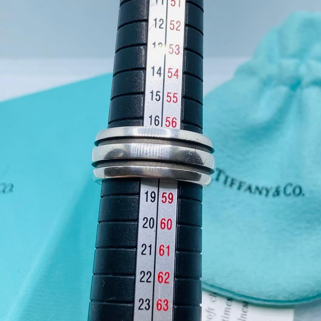 極美品✨ ティファニー リング グルーブド ダブルライン AG925 #17