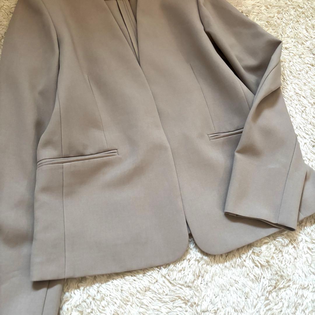 美品✨2023年 プラステ セットアップスーツ ノーカラー 洗える ベージュ