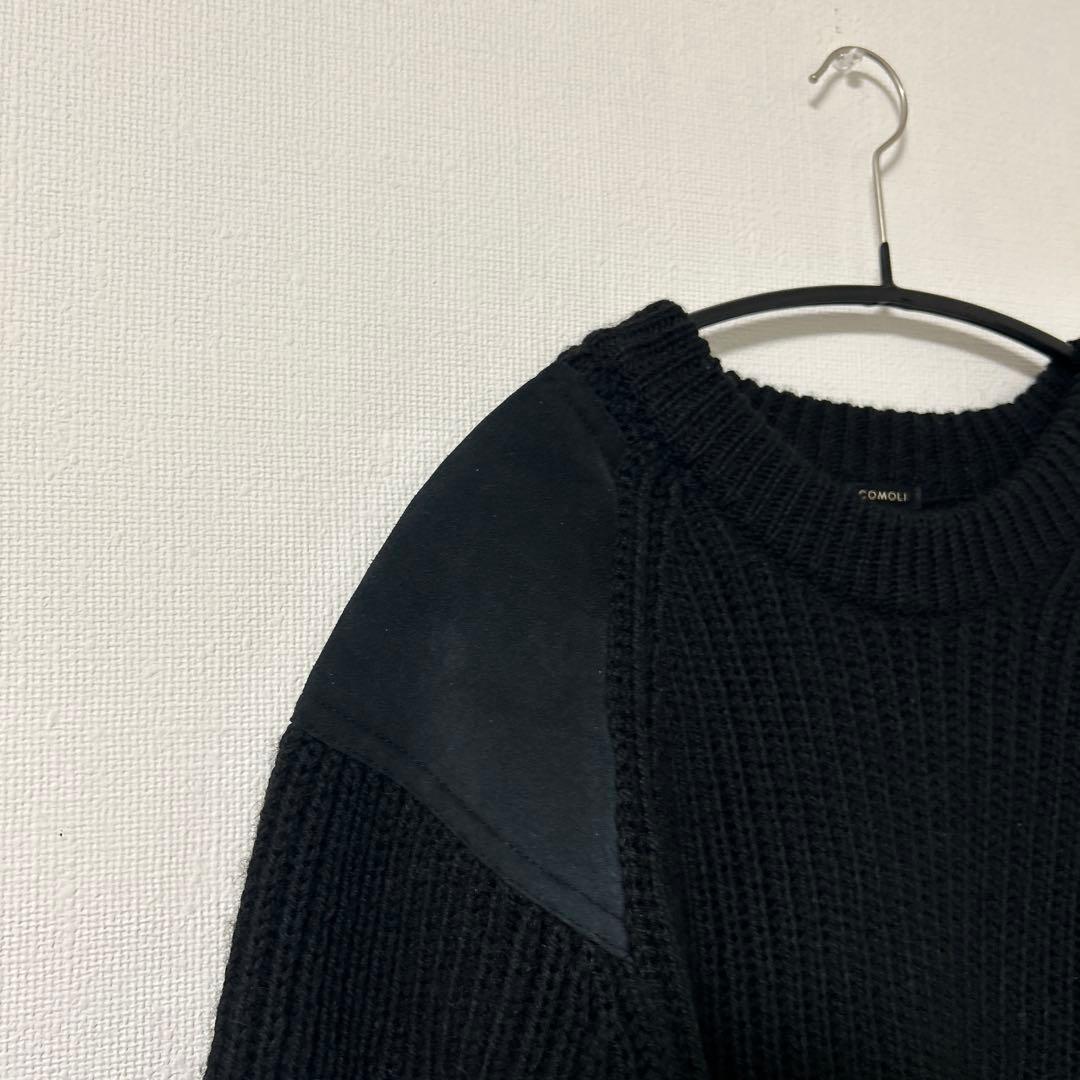 COMOLI x BLACK SHEEP コモリ ガンパッチ ニット 18AW