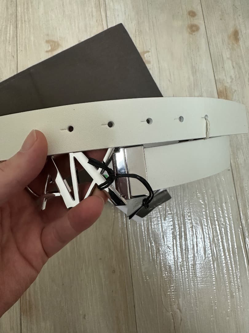 【新品】アルマーニ Armani Exchange ホワイト ベルト 75