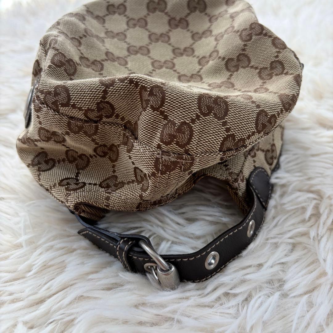 【極美品】グッチ GUCCI ワークキャップ GGスプリーム レザー キャンバス