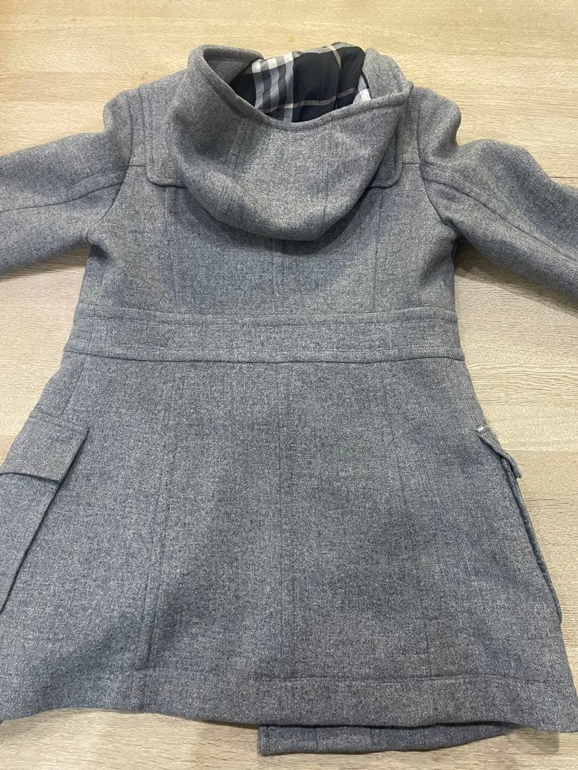 バーバリーブルーレーベル　ダッフルコート グレー　アンゴラ素材　サイズ38