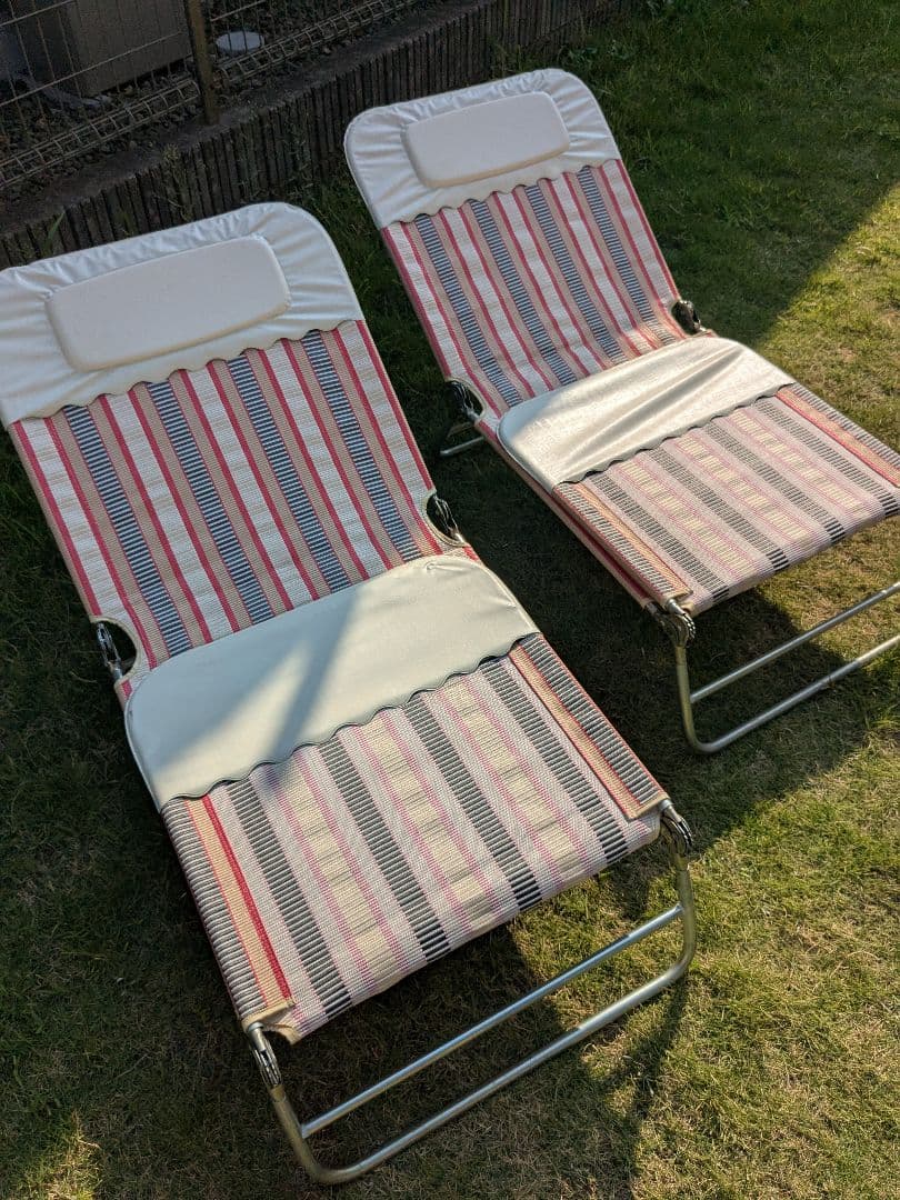 昭和レトロ折りたたみ式サマーベッド 2台セット