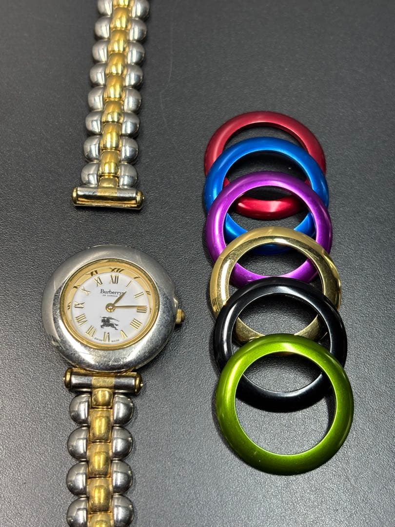 【稼働品】BURBERRY 9100L チェンジベゼル バーバリー 腕時計 訳有