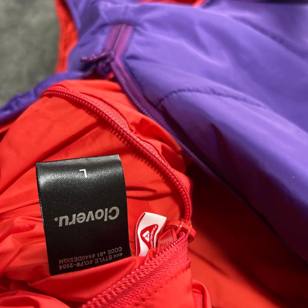 Cloveru Reversible Vest Purple Red ダウン L