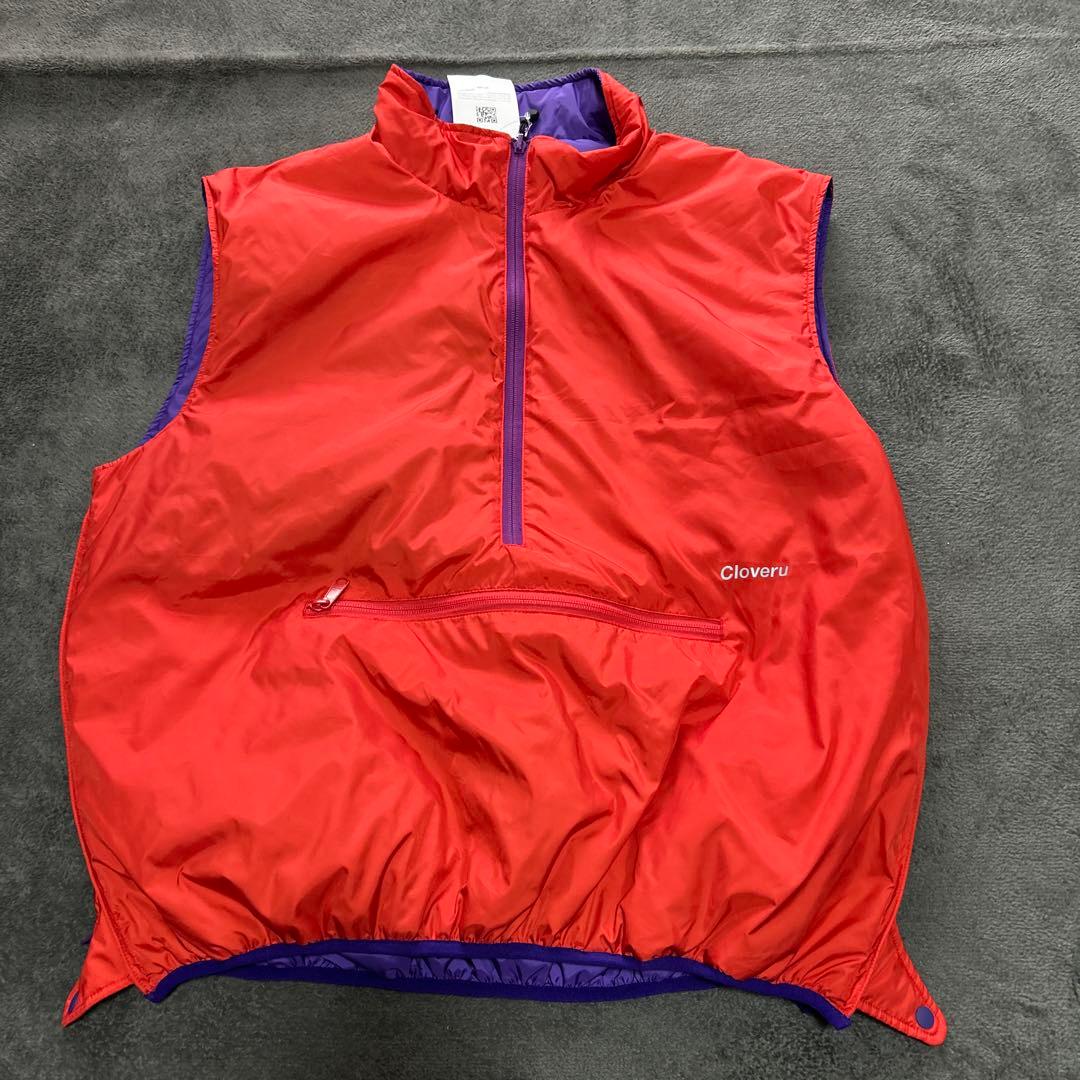 Cloveru Reversible Vest Purple Red ダウン L