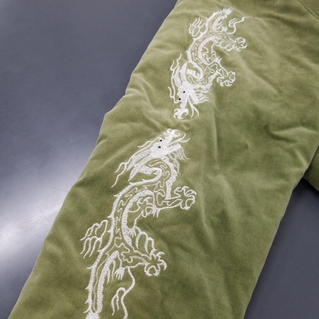 LLサイズ スカジャン 白龍 別珍 ベロア Hoshihime 白竜 カーキ色