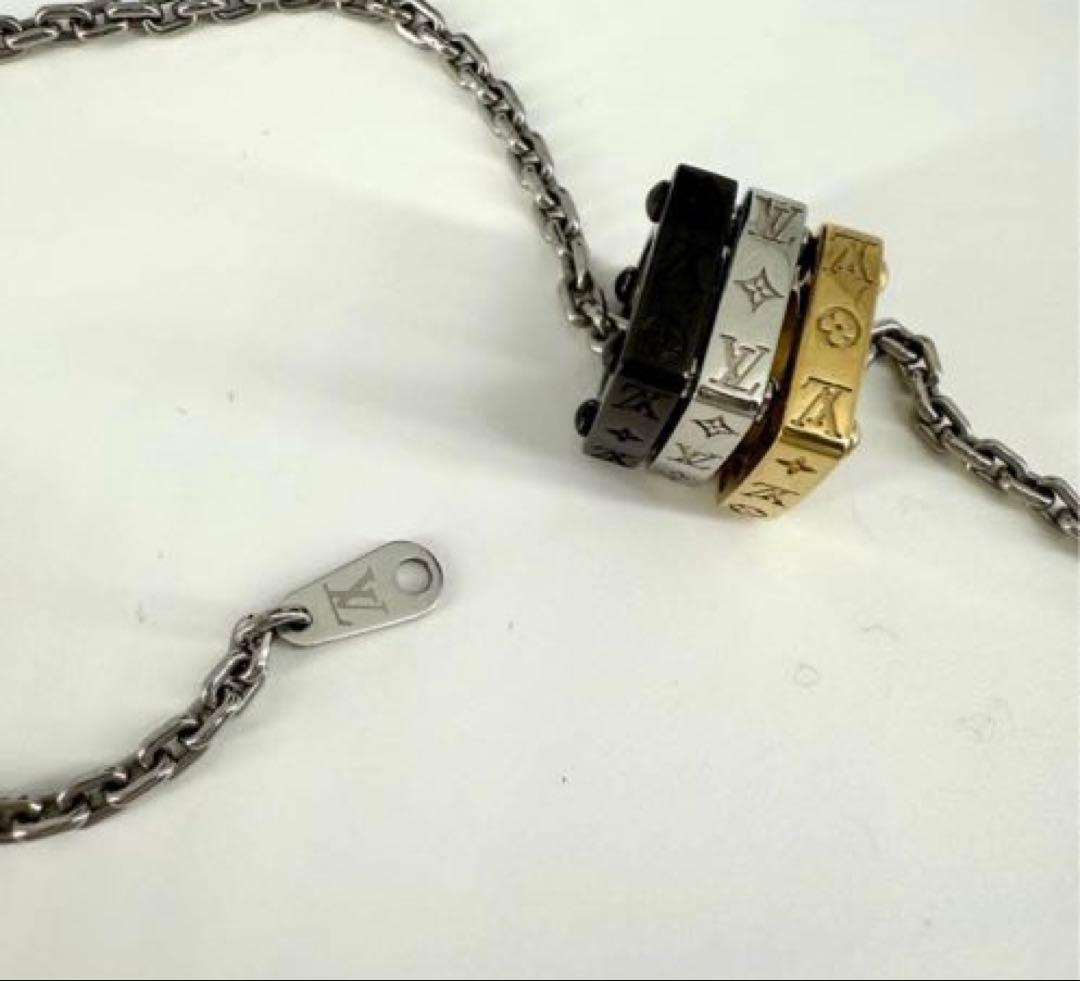 LOUIS VUITTON チェーンネックレス ゴールド ブラック