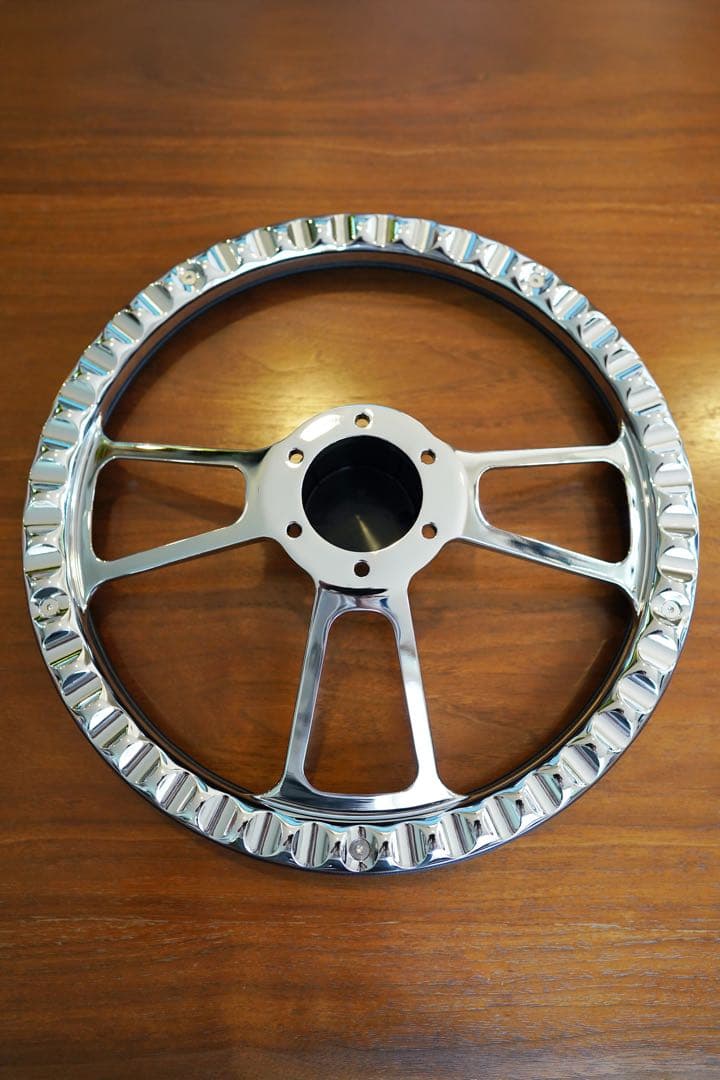 【早い者勝ち】クロムステアリング 14インチ USDM JDM ビレット