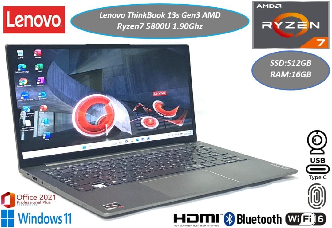 美品 2022年 ThinkBook 13s Gen3 Ryzen7 5800