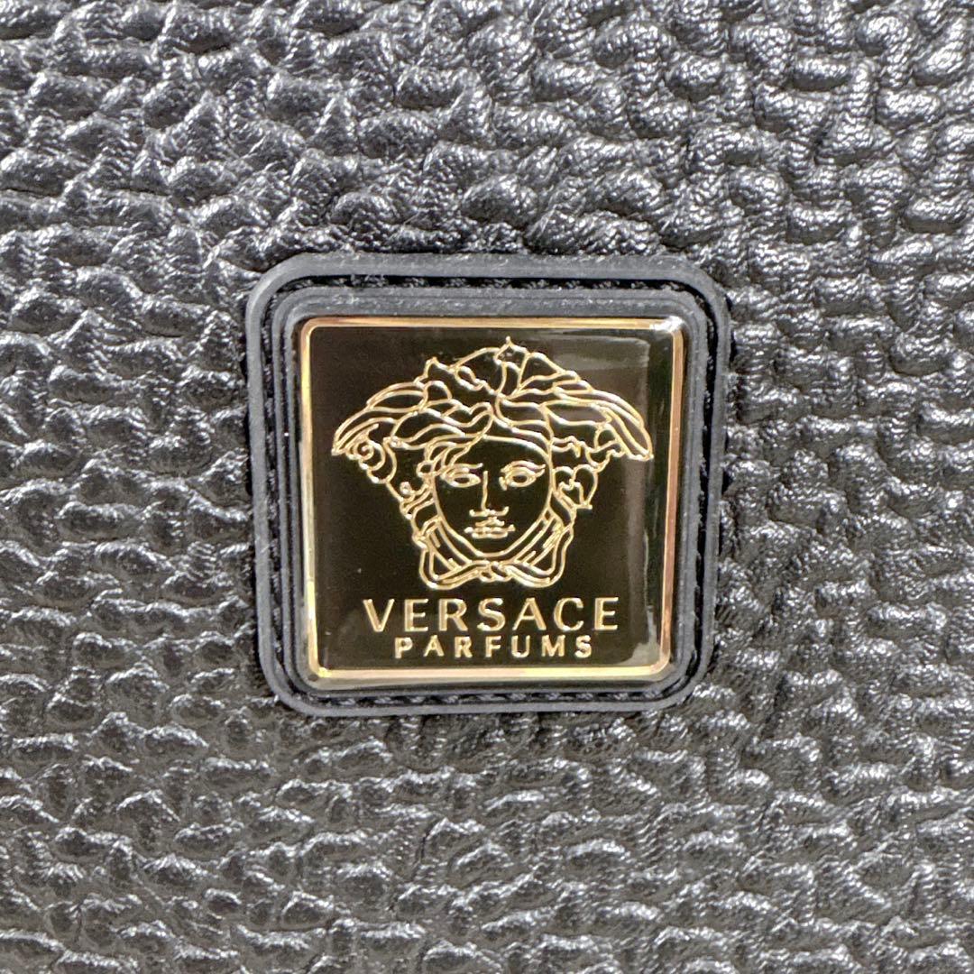 VERSACE ヴェルサーチ トートバッグ メデューサ 巾着 レザー A4 黒