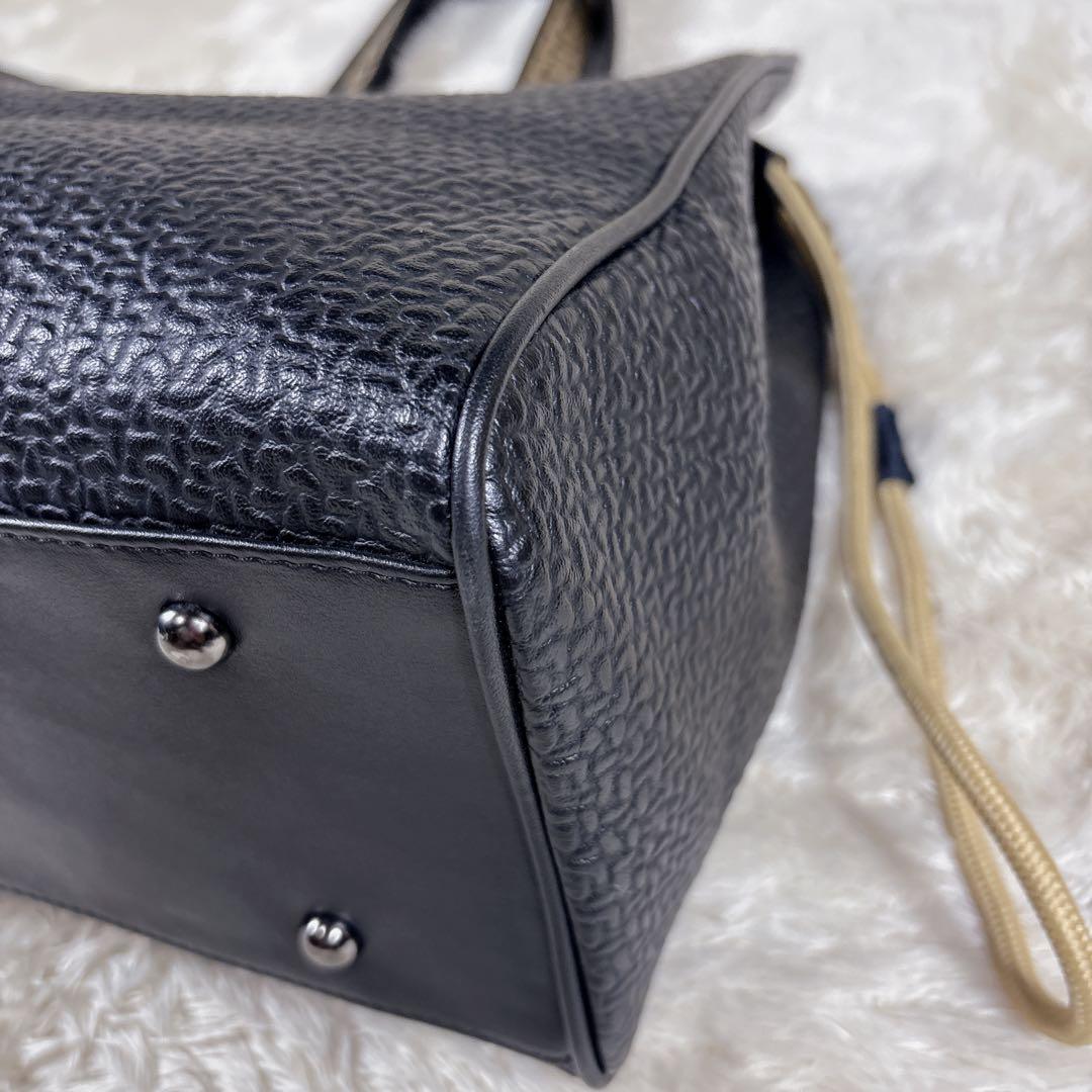 VERSACE ヴェルサーチ トートバッグ メデューサ 巾着 レザー A4 黒