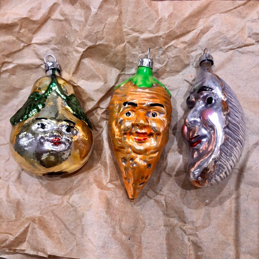 アスティエ　ガラスオーナメント　３点　ドイツ　クリスマスオーナメント