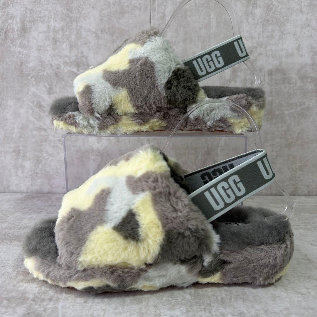 ⭐️未使用⭐️UGG アグ フラッフイヤー スライド サンダル 25cm カモフラ柄