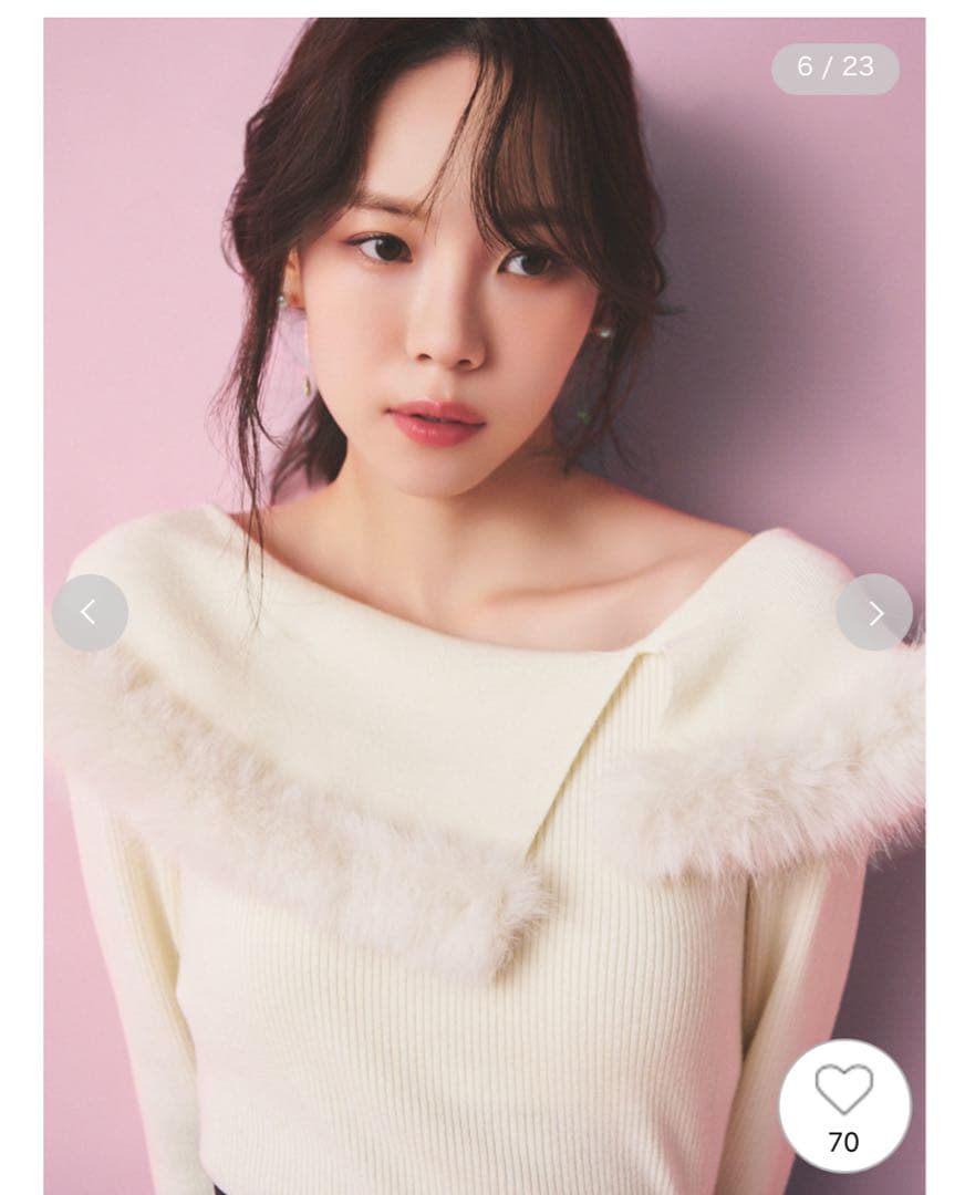 セルフォード ファートリムカラーニットプルオーバー オフショルCELFORD