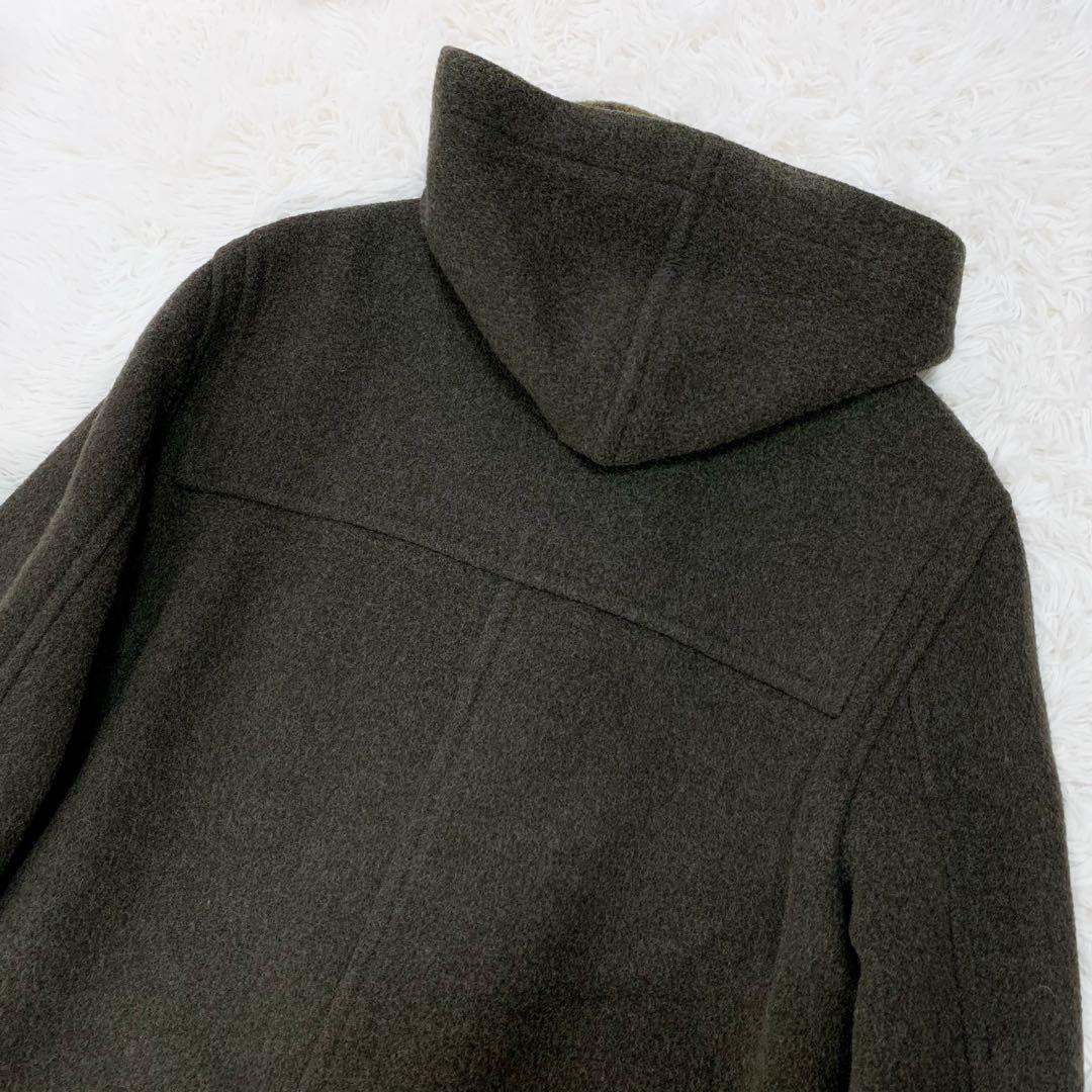 マドモアゼル ノンノン ウール カシミヤ ダッフルコート フーディ チェック