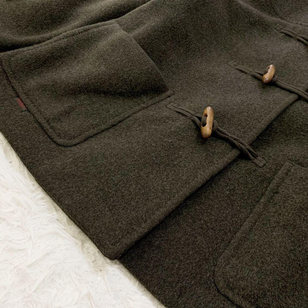 マドモアゼル ノンノン ウール カシミヤ ダッフルコート フーディ チェック