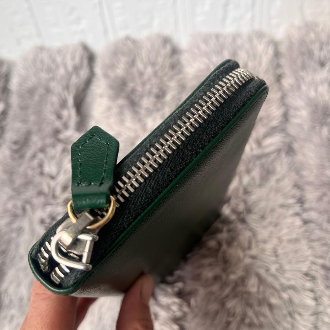 PRADA✨ラウンドファスナー　バイカラー　三角ロゴ　グリーン　ネイビー　メンズ