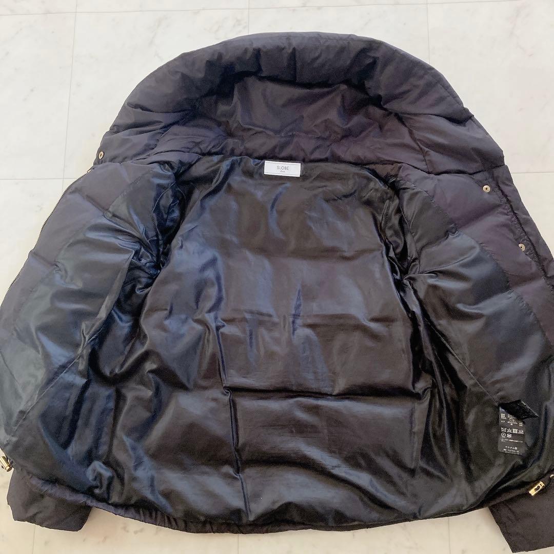 美品　スローブイエナ　ショールフードショートダウンコート　ブラック　36