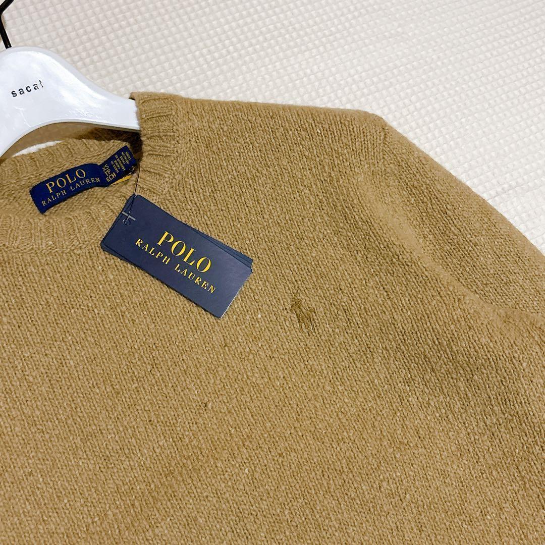 タグ付新品✨ポロラルフローレン ニット クルーネック ポニー刺繍　ベージュ