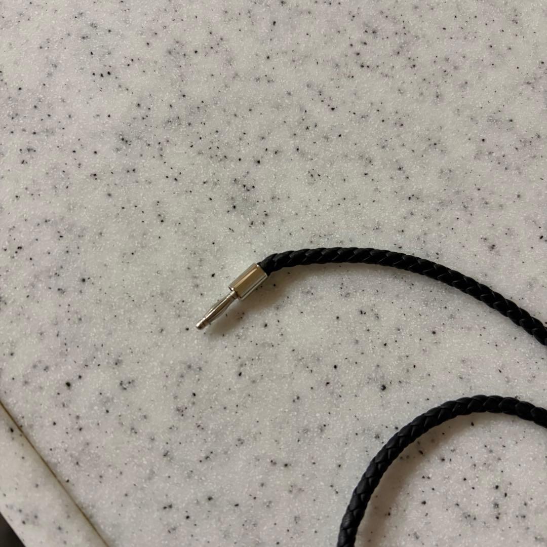 HERMES ブラックレザー 編み込みブレスレット