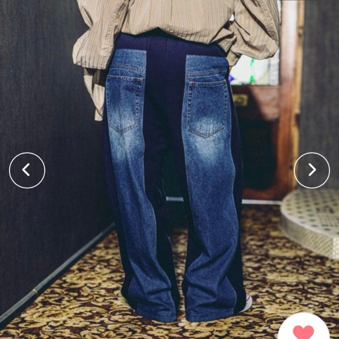 ニコアンド MODE NORM CORE デニムパッチワークパンツ ネイビー L