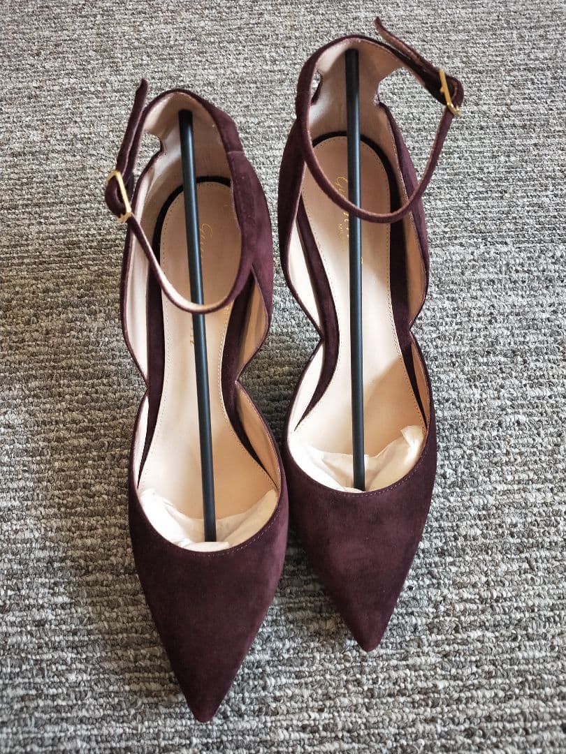 極美品　ジャンヴィトロッシ　パンプス　スエード　ブラウン　アンクルストラップ36