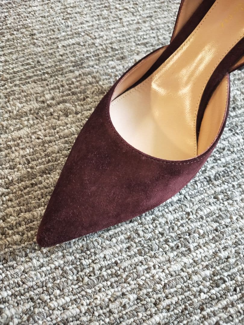 極美品　ジャンヴィトロッシ　パンプス　スエード　ブラウン　アンクルストラップ36