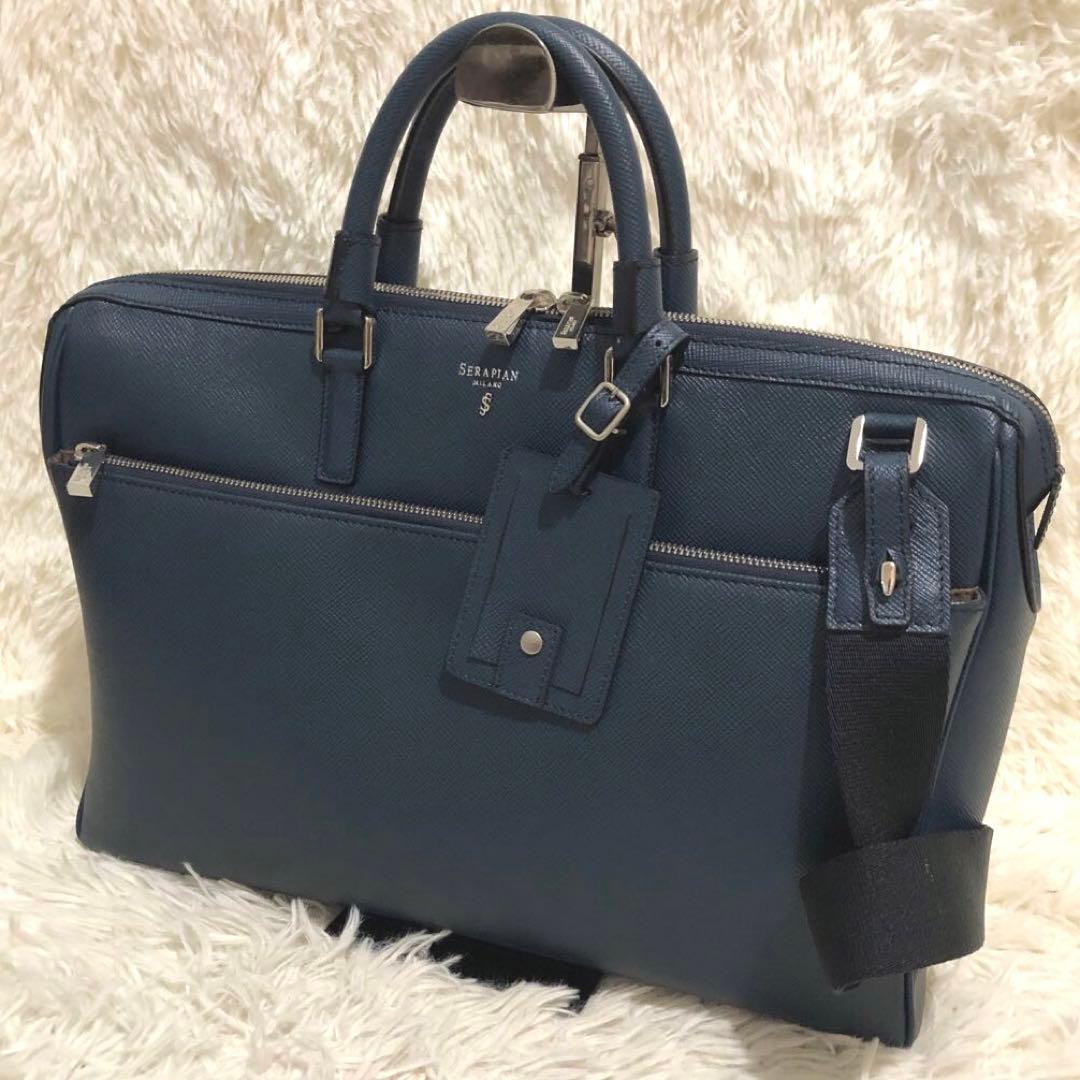 未使用級✨セラピアン レザー　2way ビジネスバッグ　ショルダーバッグ メンズ