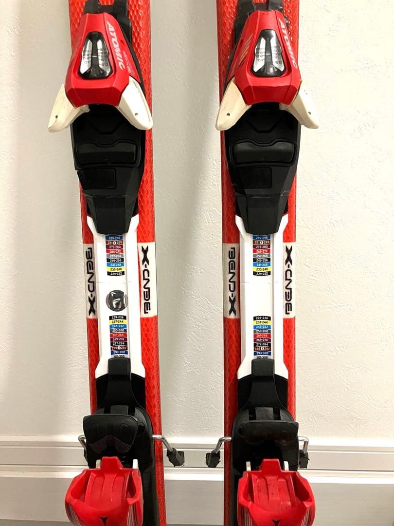 アトミック ATOMIC スキー板 ストック セット140cm 赤 バンド付き