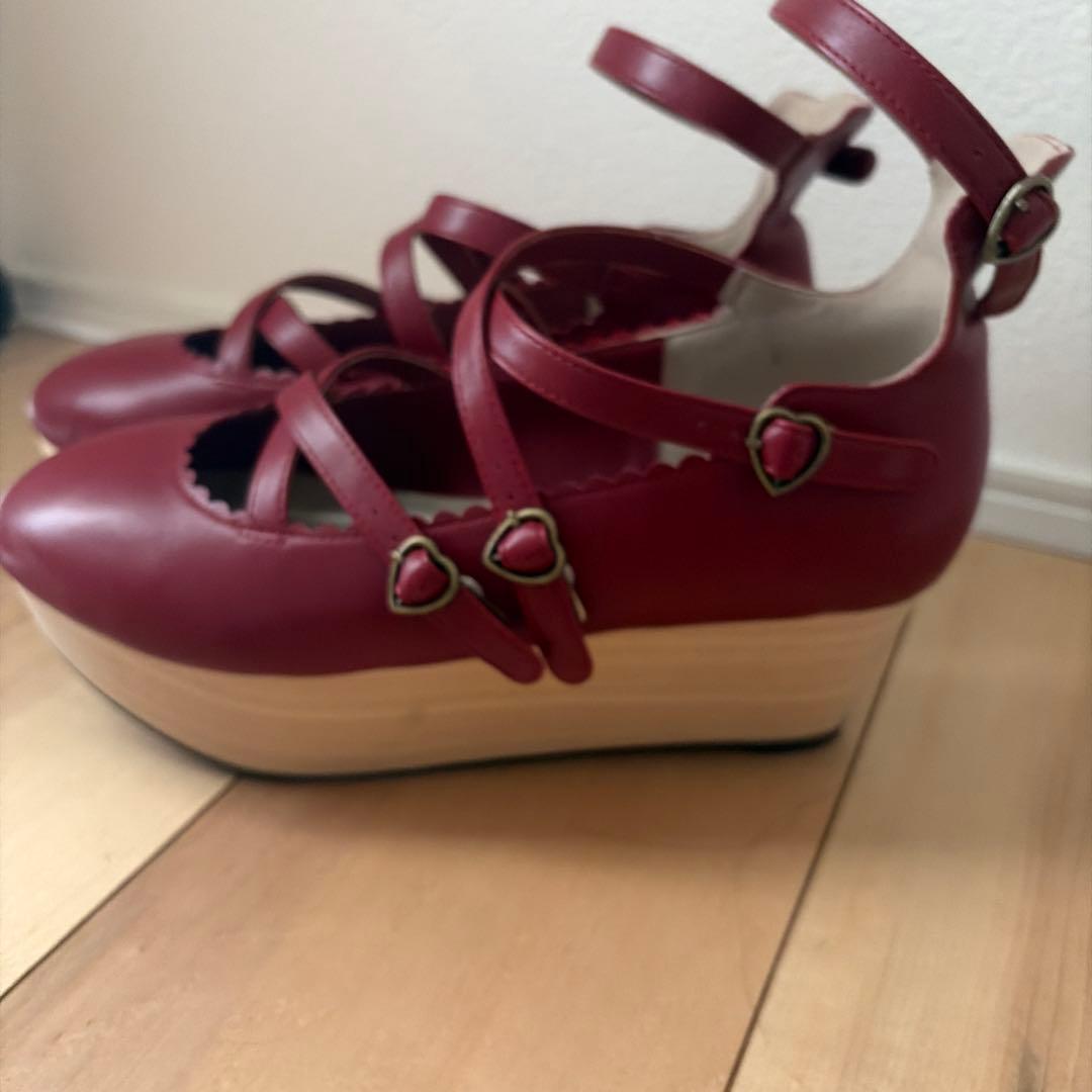 ヴィクトワールシューズ　えんじ　Lサイズ