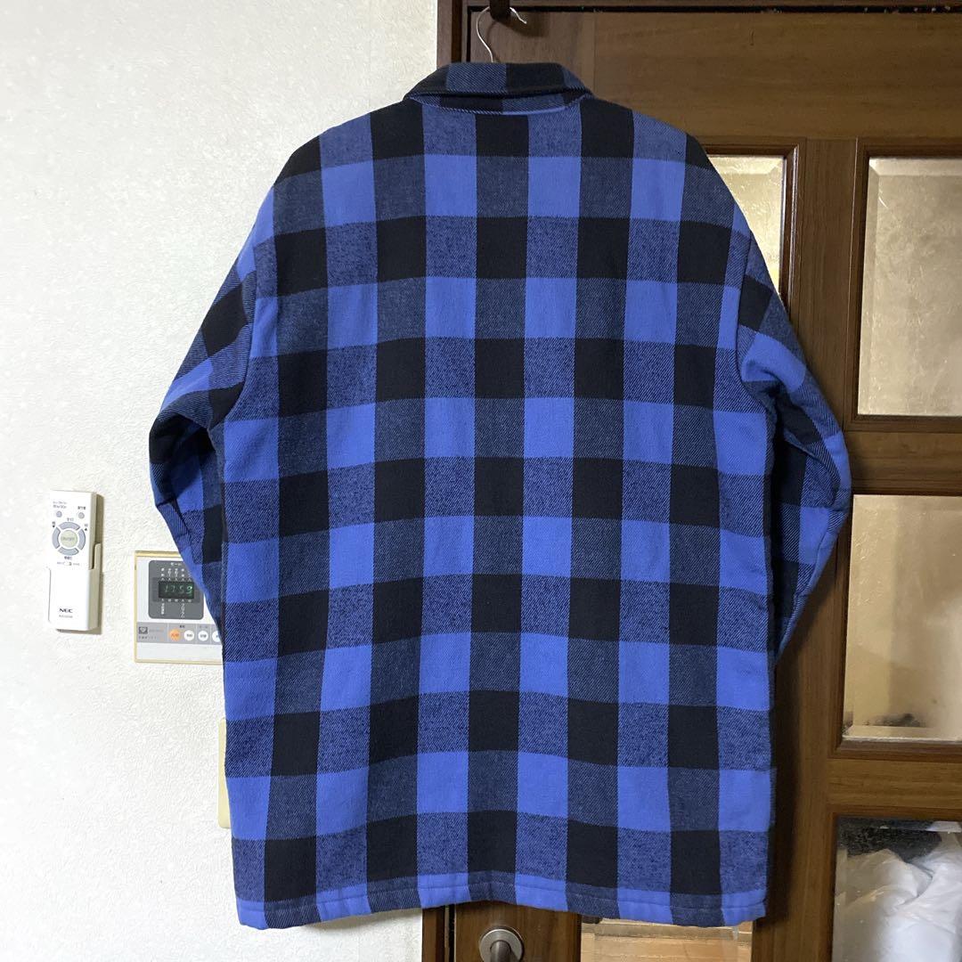 90s five brother 青黒 キルティング ネルシャツ L USA製