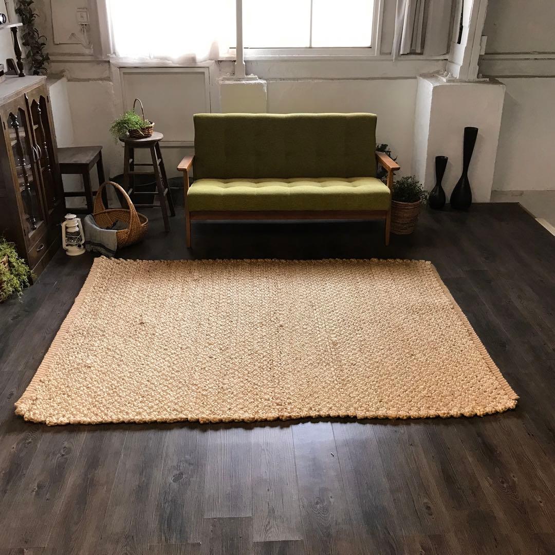 144x197cm ラグ ラグマット 麻 ジュート 夏用 天然素材 店舗使用可