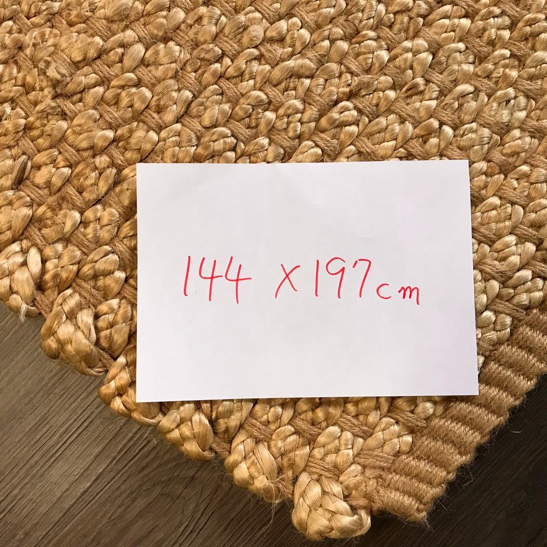 144x197cm ラグ ラグマット 麻 ジュート 夏用 天然素材 店舗使用可