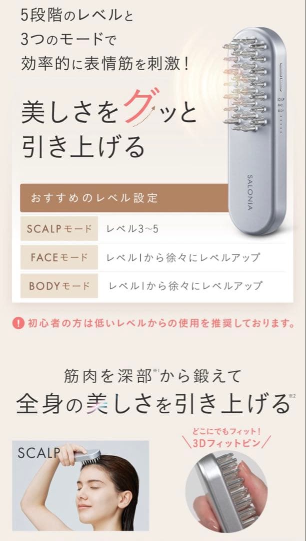 【新品・未使用】SALONIA EMSリフトブラシ　美顔器／即発送