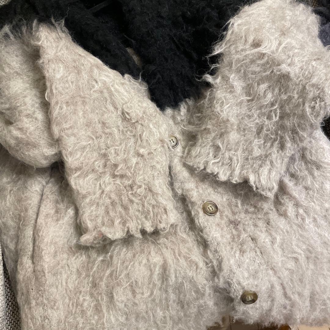 トップス CLANE BI COLOR SHAGGY KNIT CARDIGAN